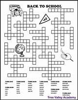Word Puzzle Crossword Treevalleyacademy Longest Shortest sketch template