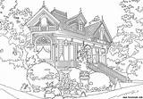 Victorian Coloring House Pages Adult Houses Printable Colouring Book Homes Favoreads Architecture Choose Board sketch template
