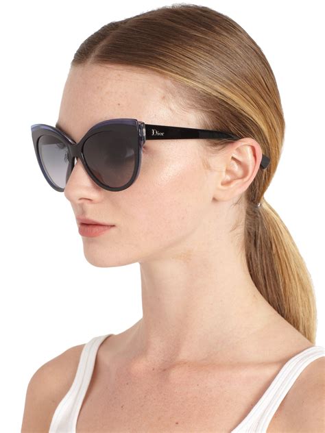 lyst dior glisten oversized rectangular sunglasses in blue