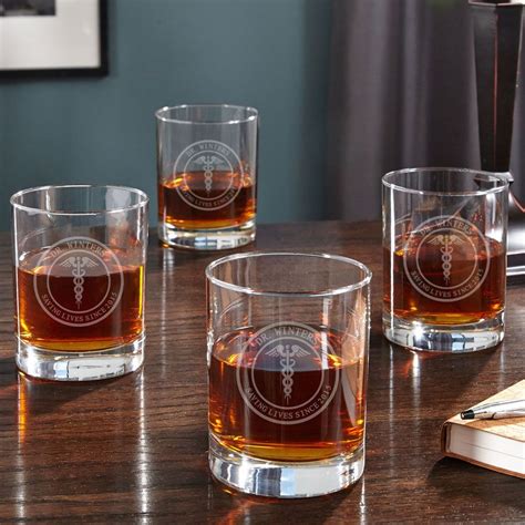 Medical Arts Personalized Whiskey Glasses Set Of 4