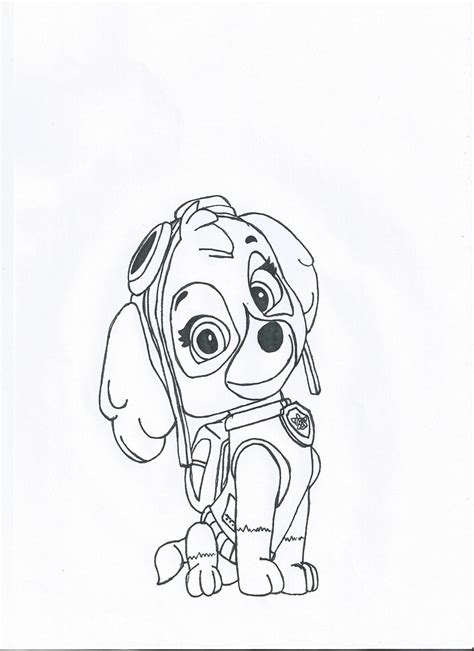 skye  paw patrol  colouring pages