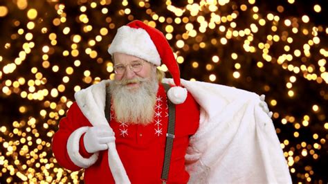 cheerful santa  lights background dancing santa claus stock video
