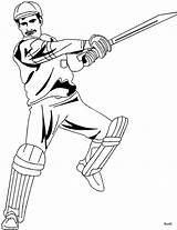 Cricket Coloring Pages Batsman Printable Print Size sketch template
