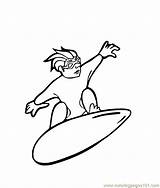 Surfing Boy Coloring Seasons Online Printable Natural Color sketch template