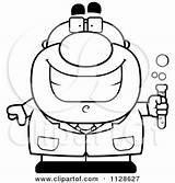 Test Tube Scientist Coloring Cartoon Holding Clipart Pudgy Outlined Male Thoman Cory Vector Pages Getcolorings Print 2021 sketch template