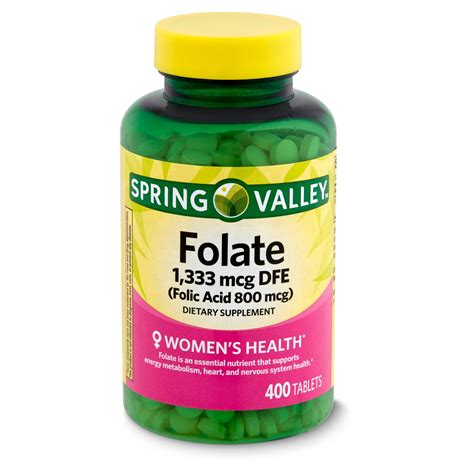 buy spring valley folate dietary supplement  mcg  count