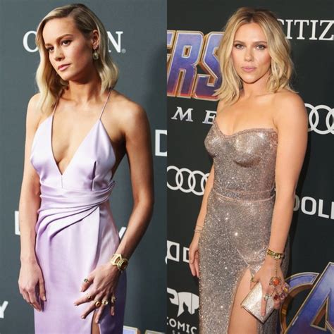 Brie Larson E Scarlett Johansson Brilham Em Estreia De Avengers