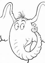 Horton Elephant Coloring Pages Dr Seuss Printable Round Getdrawings Print sketch template