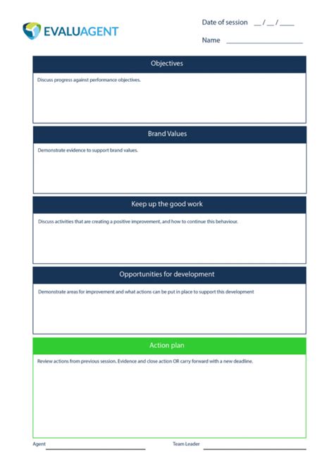printable  call center  coaching form template evaluagent