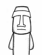 Moai Statue Craft Island Easter sketch template