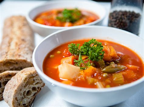 vegan spicy tomato vegetable soup healthy food