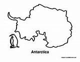 Antarctica Coloring Map Penguin Pages Colormegood sketch template