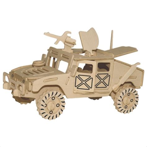kids puzzle toys diy  wooden jigsaw military jeep model construction kit ebay