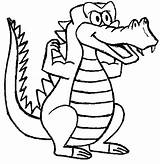 Crocodile Standing Coloring Outline Smok Cartoon Do Drawing Wydruku Color Animal Kids Pages Kolorowanka Wawelski Dla Drawings Clipart Sheet Aligator sketch template