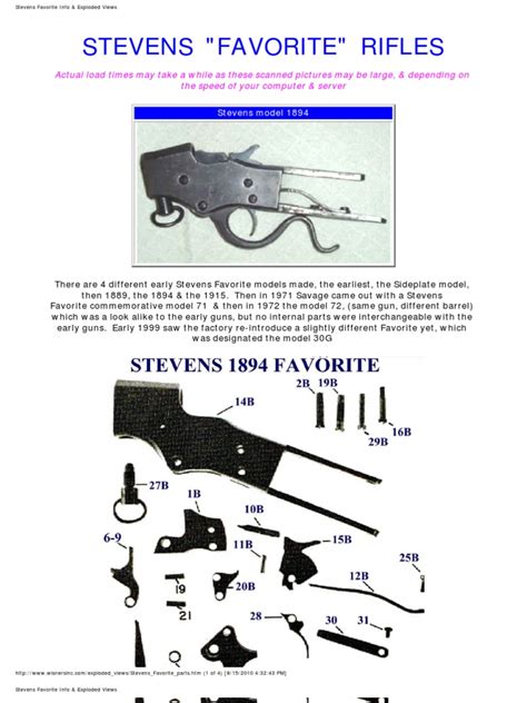 stevens favorite info exploded views trigger firearms screw