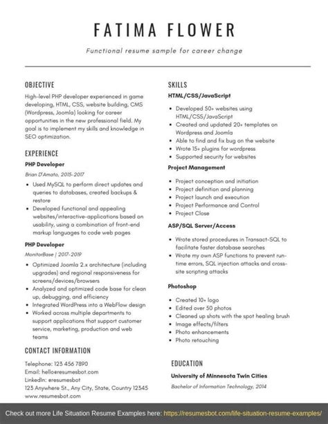 functional resume format templates  examples resumes bot