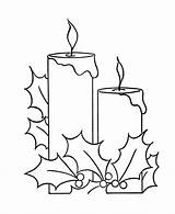 Coloring Candle Getdrawings Christmas sketch template