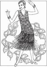 Coloring Pages Fashion 1920s Jazz Book Haven Creative Age Fashions Dover Color Publications Books Adult Colouring Sheets Printable Welcome Doverpublications sketch template