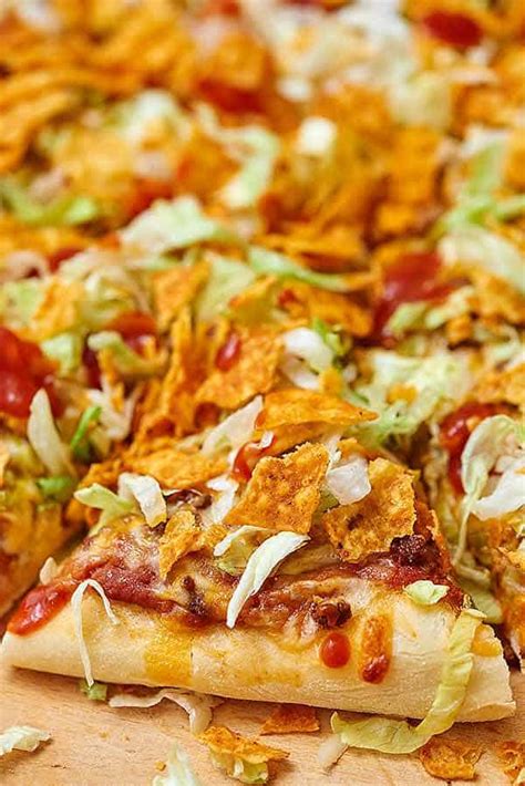 easy taco pizza recipe show   yummy