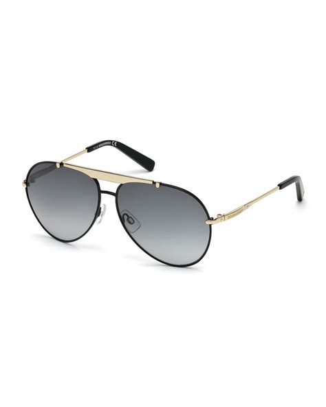 lyst dsquared² gradient metal aviator sunglasses in black for men
