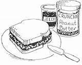 Sandwich Coloring Drawing Peanut Butter Jelly Pages Clipart Cliparts Food Jam Clip Print Printable Peanuts Library Kids Sweet Getdrawings Clipartbest sketch template