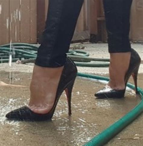 Why Not Water The Garden In Them Heels Louboutin High Heels