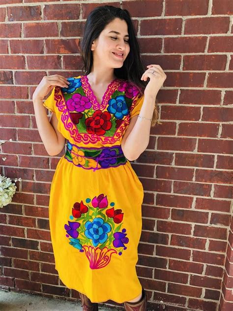 Mexican Floral Embroidered Dress S 2x Fiesta Floral Dress Etsy