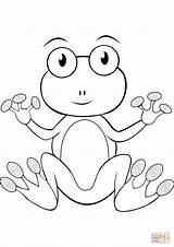 Coloring Frog Cartoon Pages Frogs Printable sketch template