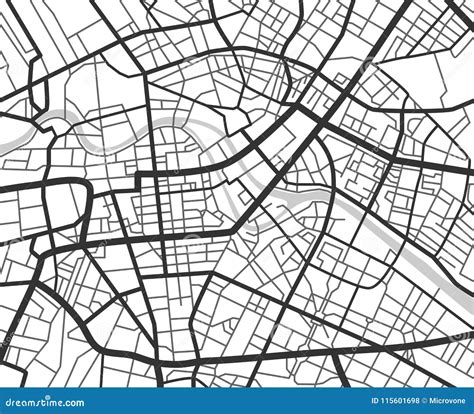 abstract city navigation map  lines  streets vector black