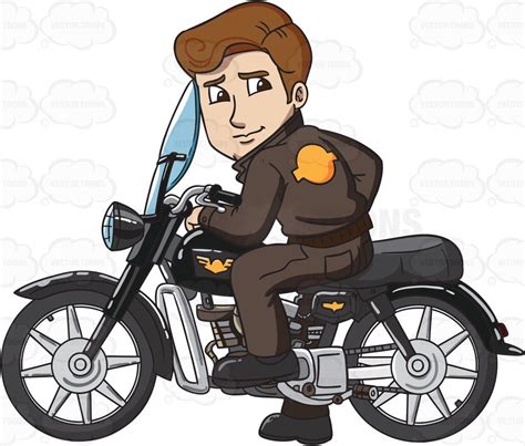 Library Of Man On Motorcycle Black And White Png Files
