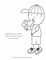 Coloring Pages Sick Germs Kids Color Spreading Kid Germ Colouring Child Mouth Kindergarten Covering Health School Do Grade Pe Worksheets sketch template