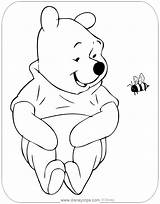 Winnie Pooh Bee Coloring Pages Bees Disneyclips Watching sketch template