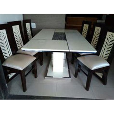 modern wooden  seater stone dining table set  home hotel rs
