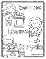 Recycle Reuse Reduce Recycling Coloring Preschool Pages Worksheets Books sketch template
