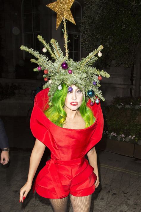 festive lady gaga dresses as a christmas tree page six