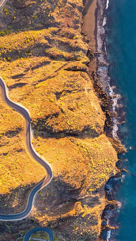 coastal road landscape santa crus de tenerife canary islands spain