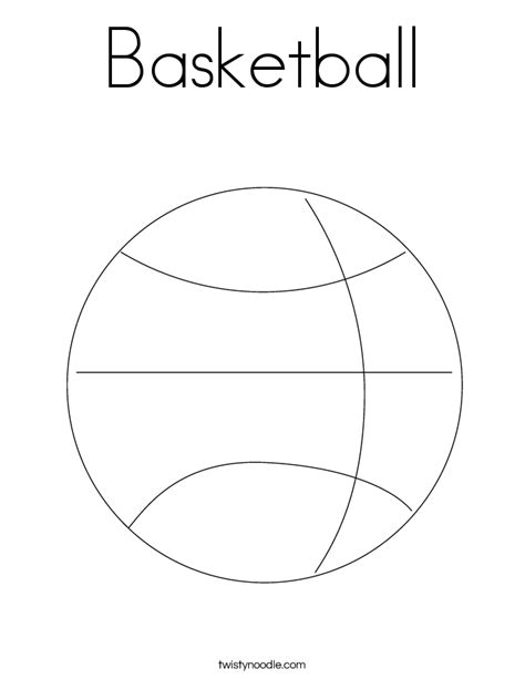 basketball coloring page twisty noodle