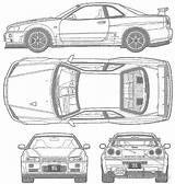 Gtr Skyline Gt Blueprint R35 Drawing Nismo Blender R32 Automotorpad Desenhar Abrir sketch template