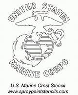 Coloring Pages Marines Marine Corps Emblem Logo Stencil Stencils Clipart Choose Board Popular sketch template