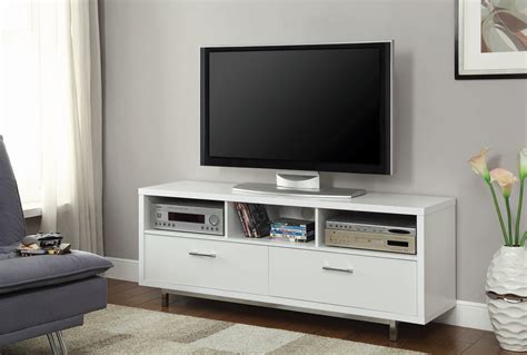 drawer rectangular tv console white coaster fine furnitu