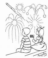 July Coloring Fireworks Pages 4th Colouring sketch template