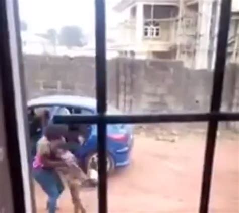 shocking moment woman lifts her maid up and slams her to