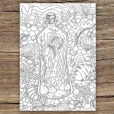 underwater printable adult coloring page  favoreads etsy