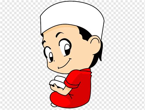 gadis mengenakan ilustrasi topi putih gambar kartun islam muslim