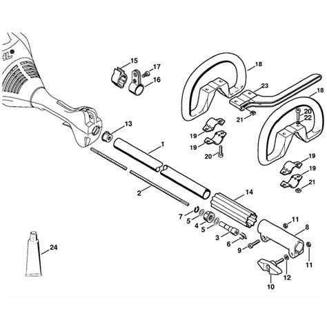 stihl km  rc   engine km  rc   parts diagram drive tube assembly