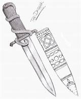 Dagger Bowie Knife Drawing Template Coloring Getdrawings sketch template