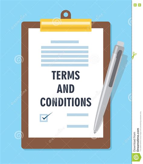terms  condition agreement contract stock vector illustration