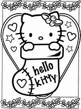 Coloring Kitty Hello Pages Stocking Printable Print sketch template