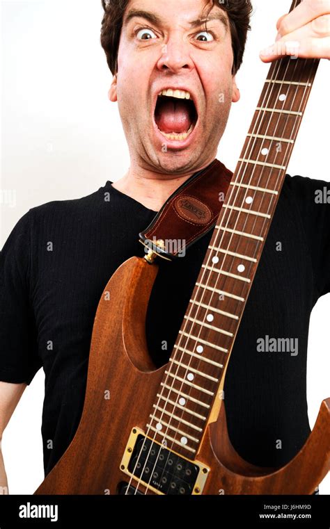 musician guitar crazy man guy  sound male masculine musician guitar depart stock photo alamy