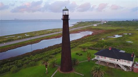 point bolivar lighthouse galveston drone galveston bolivar lighthouse